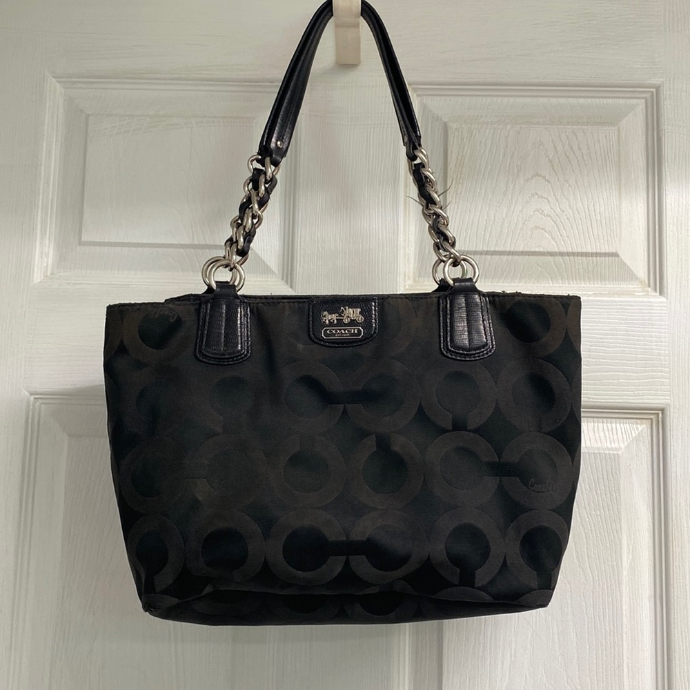 Coach Black Signature Tote